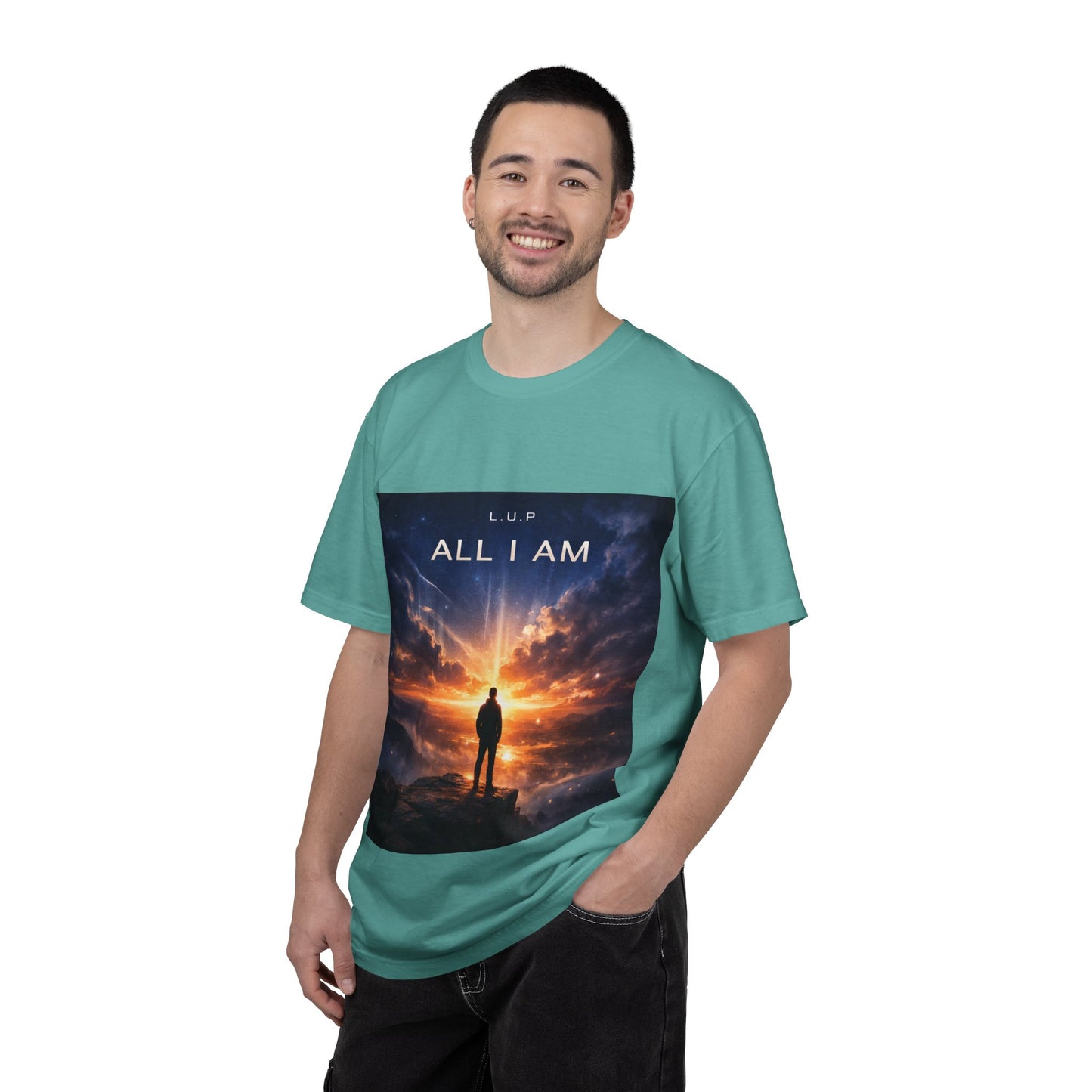 All I Am T‑Shirt — Inspirational Sunset Silhouette Graphic Tee