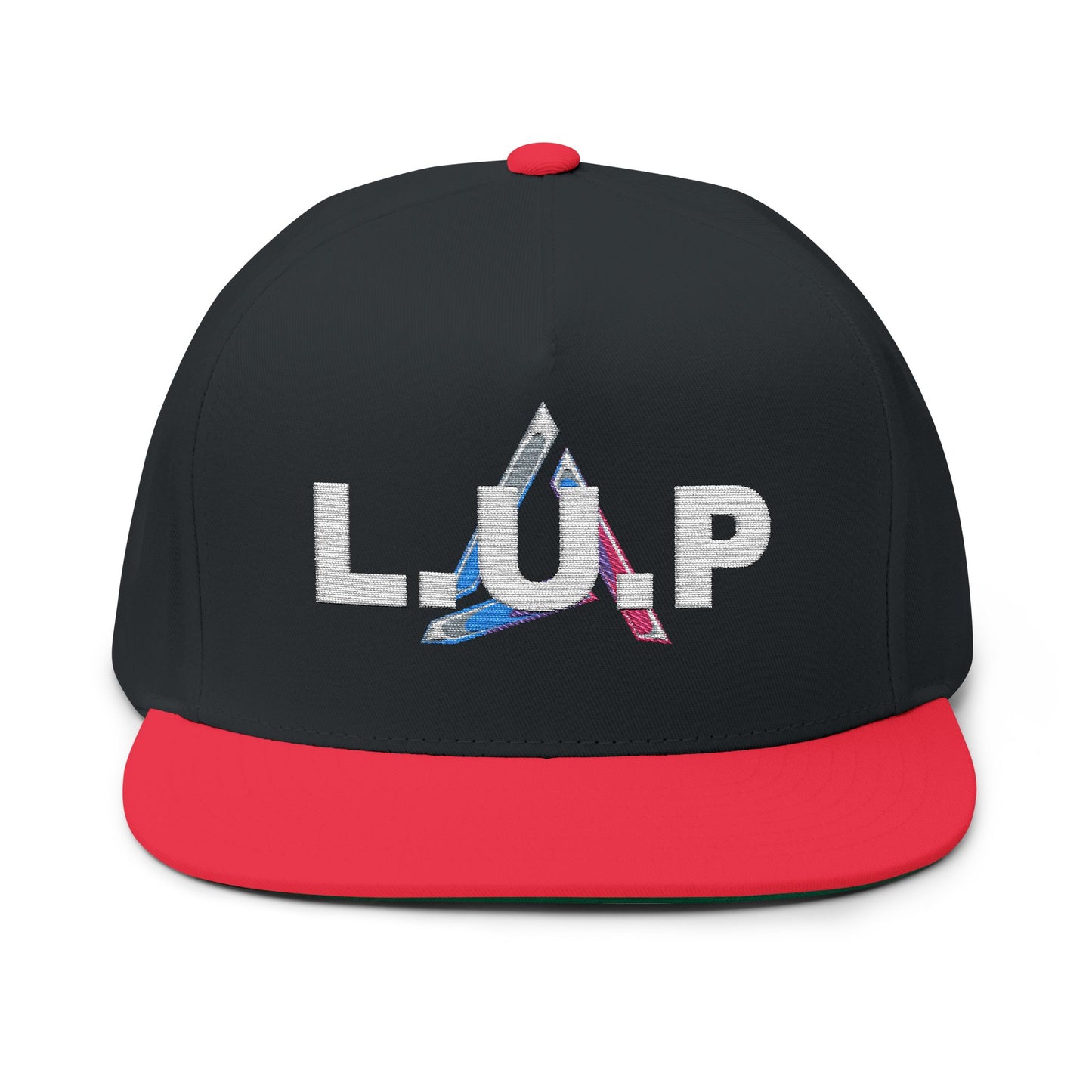 Flat Bill Cap - 'LÜP' Embroidered Tricolor Logo Snapback