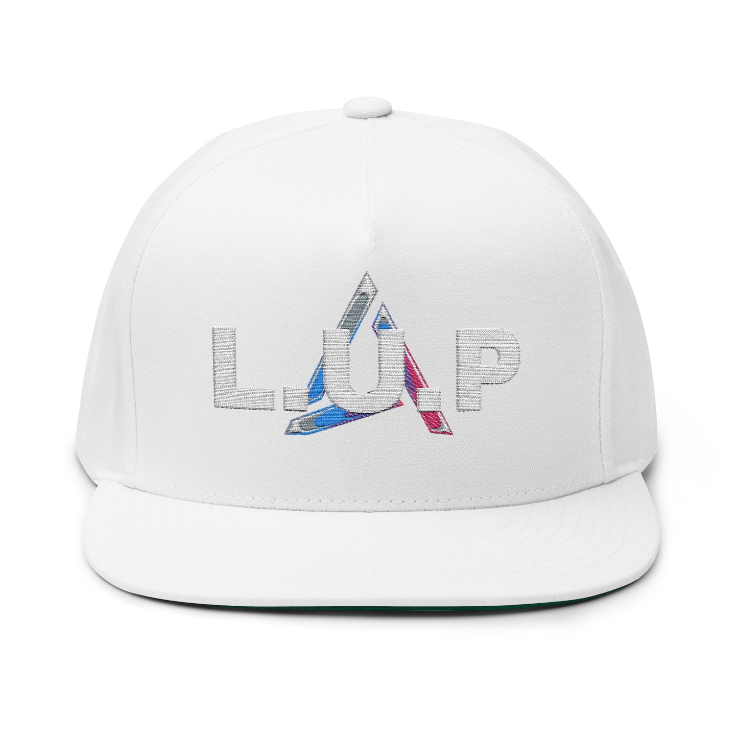 Flat Bill Cap - 'LÜP' Embroidered Tricolor Logo Snapback