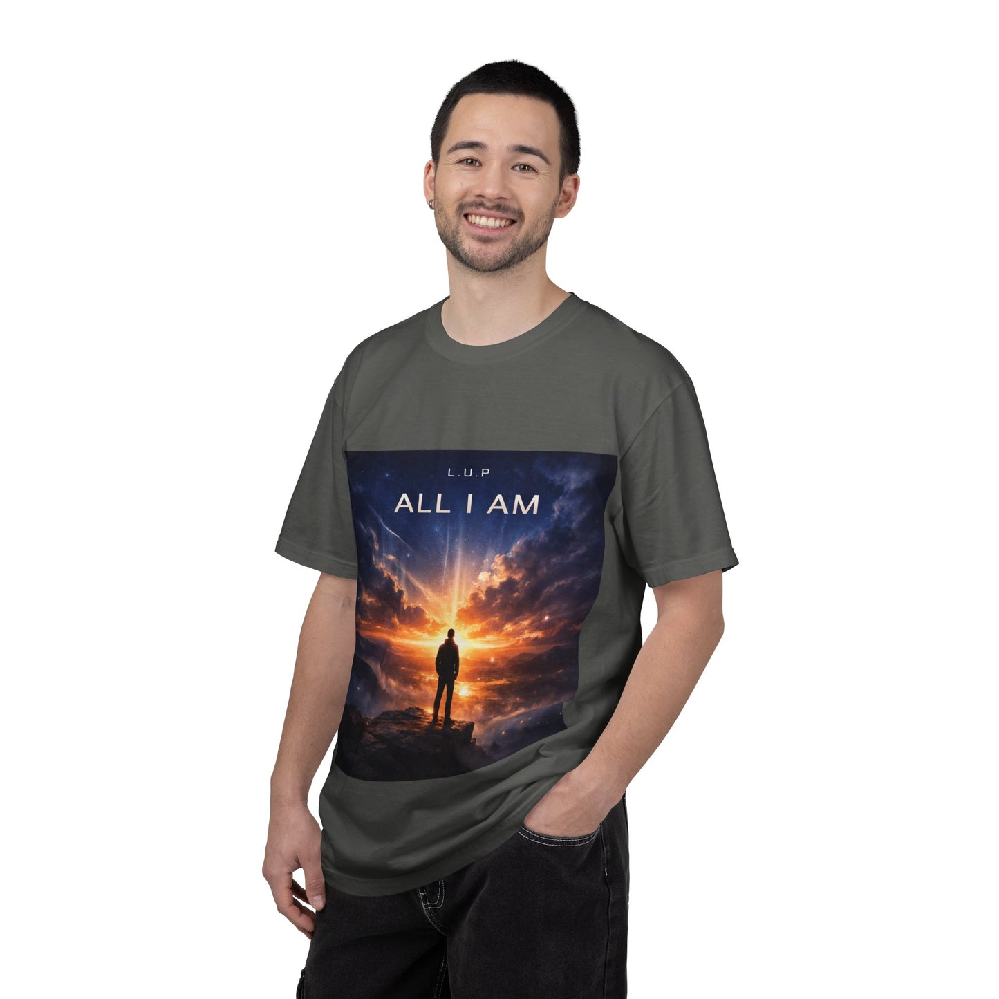 All I Am T‑Shirt — Inspirational Sunset Silhouette Graphic Tee